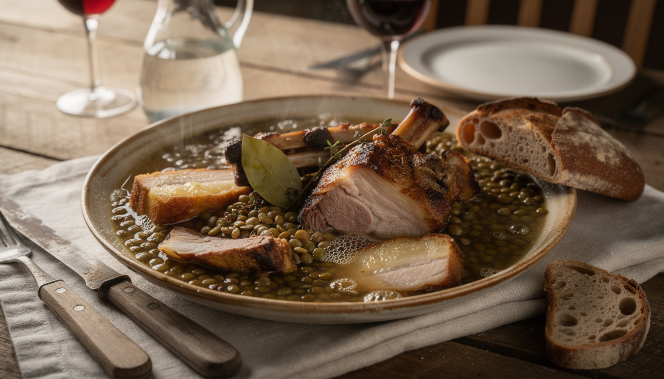 découvrez notre recette traditionnelle du petit salé aux lentilles, un plat savoureux et convivial parfait pour réchauffer vos repas en famille ou entre amis.