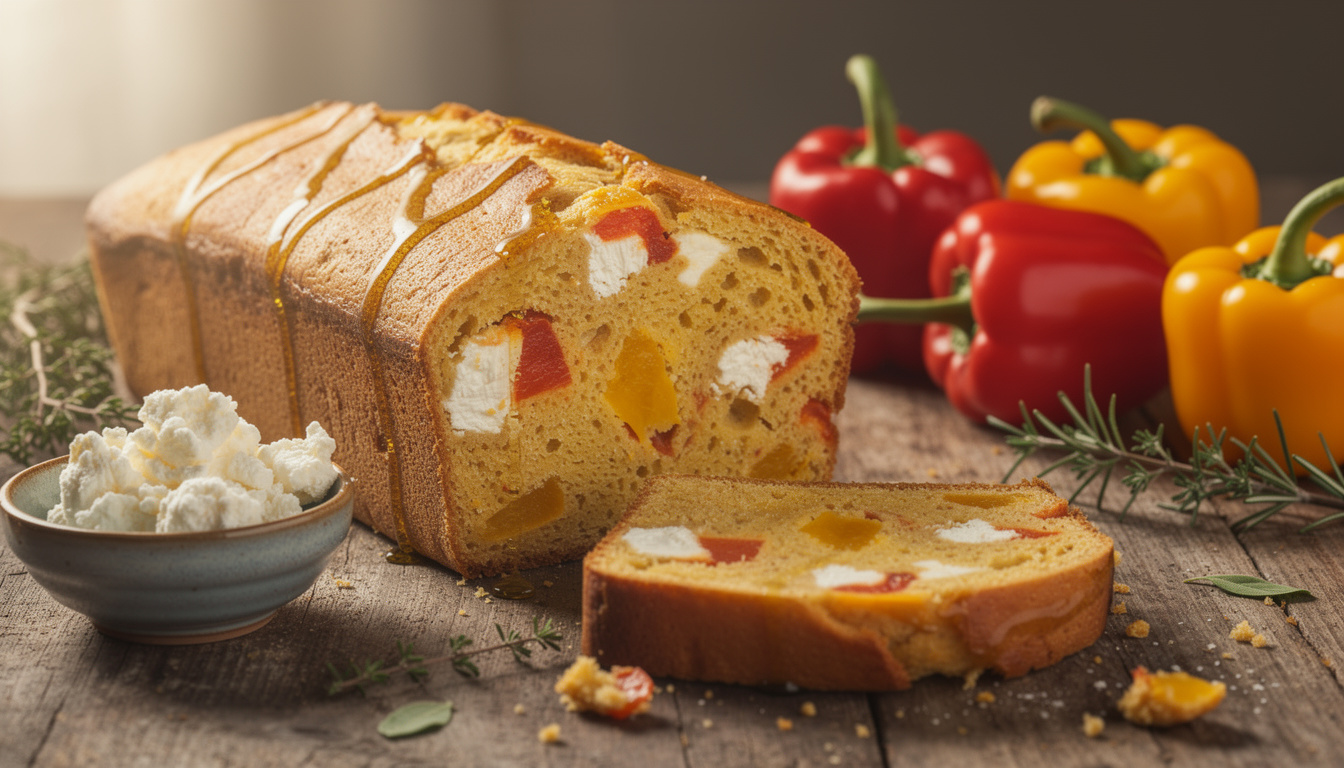 découvrez notre recette savoureuse et facile de cake au chèvre et poivron, parfaite pour un apéritif gourmand ou un repas léger.