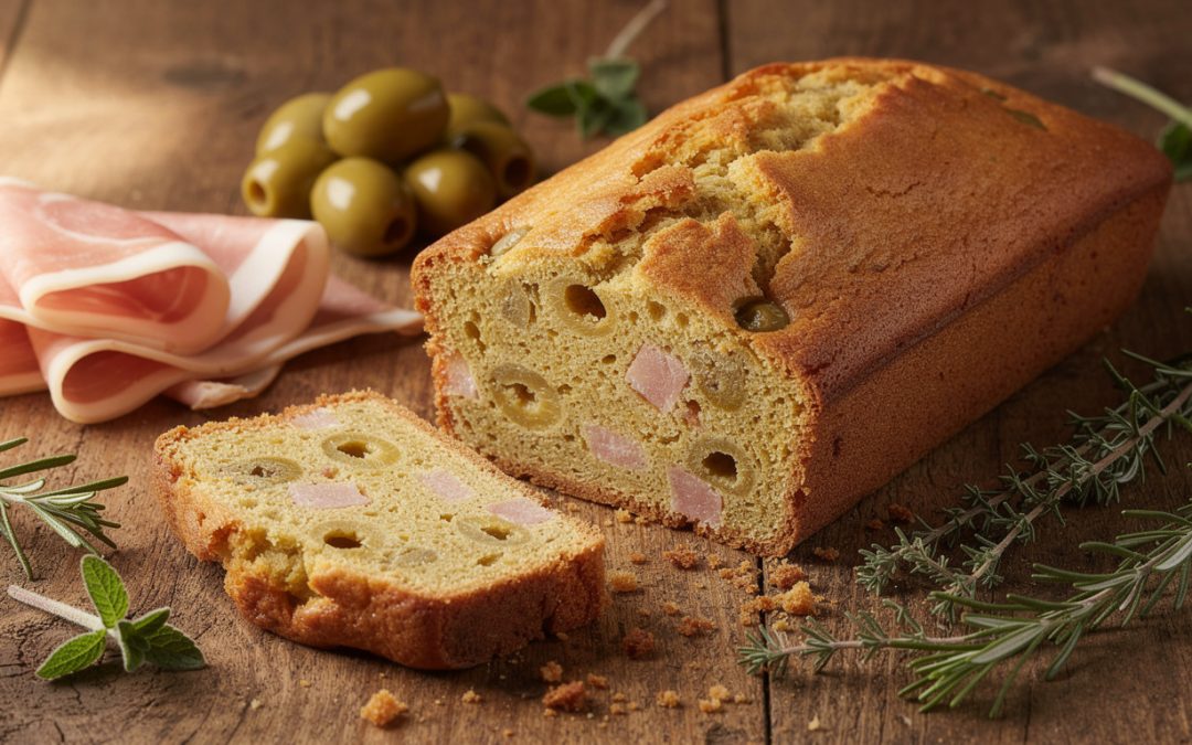 Cake aux olives vertes et jambon : la recette facile et savoureuse