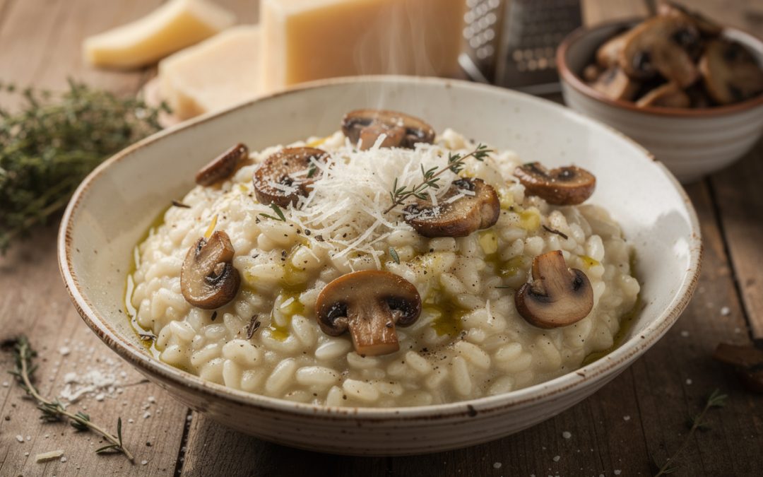 Comment préparer un risotto aux champignons et parmesan crémeux