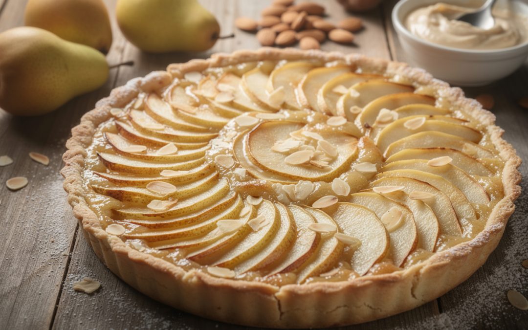 Tarte aux poires et amandes : recette facile et délicieuse