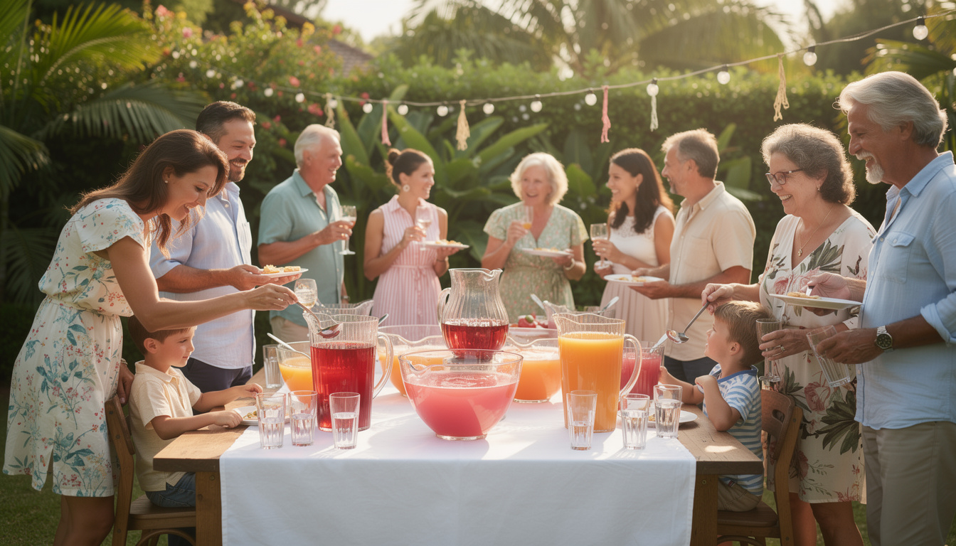 Combien de litres de punch prĂ©voir pour vos invitĂ©s ? dĂ©couvrez combien de litres de punch prĂ©voir pour vos invitĂ©s afin de ne jamais manquer de boissons lors de vos fĂȘtes et Ă©vĂ©nements.