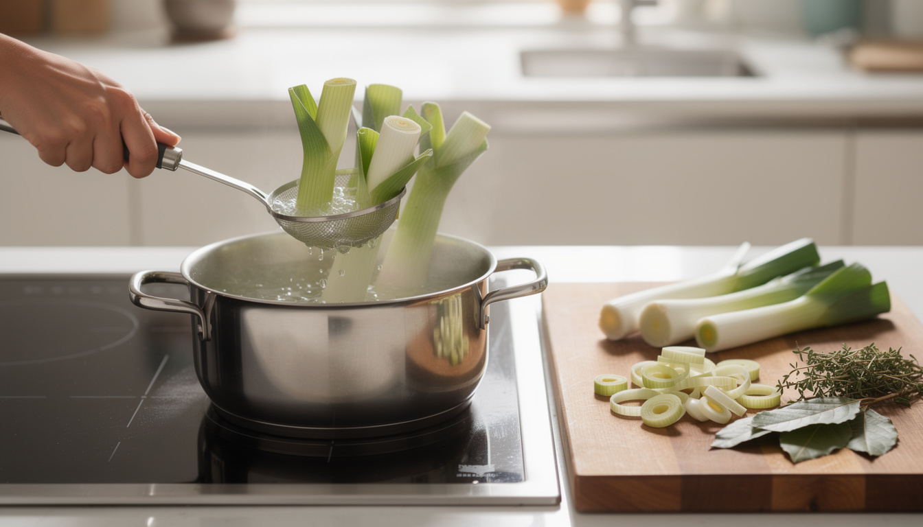Comment bien cuire les poireaux Ă l’eau pour prĂ©server leur saveur dĂ©couvrez comment cuire les poireaux Ă l'eau de maniĂšre optimale pour conserver toute leur saveur et leurs nutriments, avec des astuces simples et efficaces.