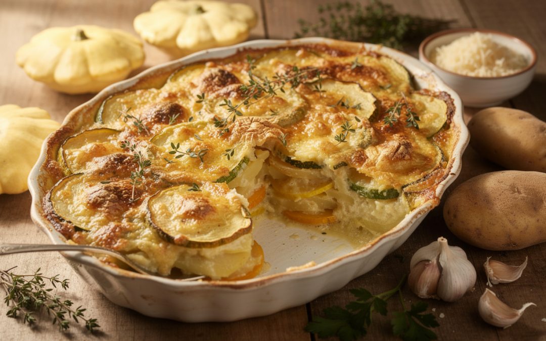 Comment préparer un gratin de patisson et pomme de terre savoureux