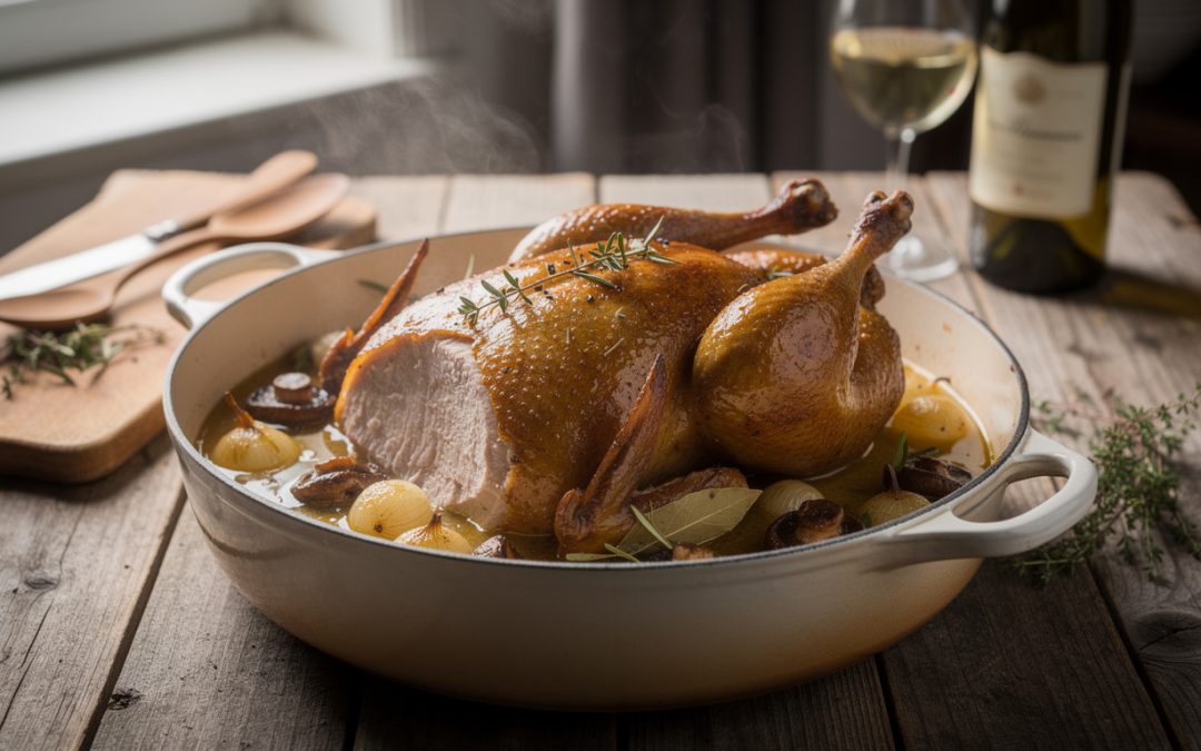 Pintade au vin blanc en cocotte : recette traditionnelle et conseils de cuisson