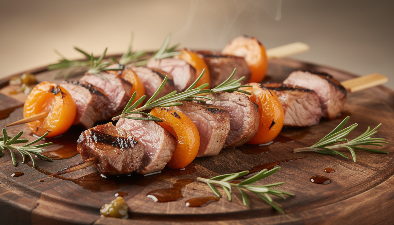 Brochette de magret de canard aux abricots et romarin : recette et astuces découvrez notre recette savoureuse de brochette de magret de canard aux abricots et romarin, accompagnée d'astuces pour un plat tendre et parfumé à chaque fois.