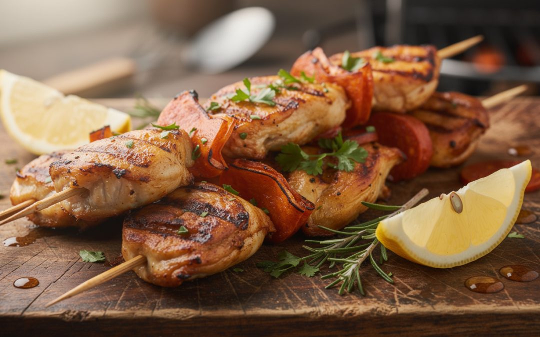 Brochette de poulet chorizo : recette facile et savoureuse