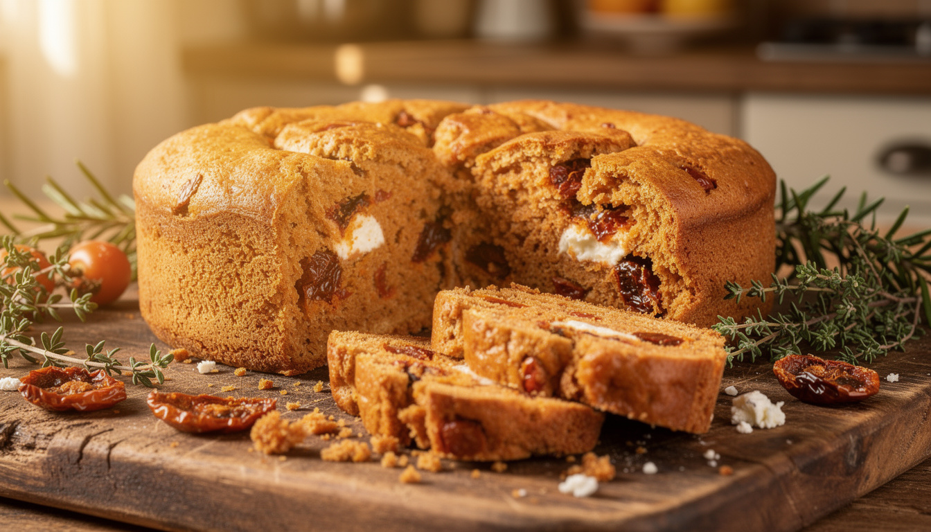 découvrez notre recette simple et savoureuse de cake salé à la tomate séchée et au chèvre, parfait pour un apéritif ou un repas léger.