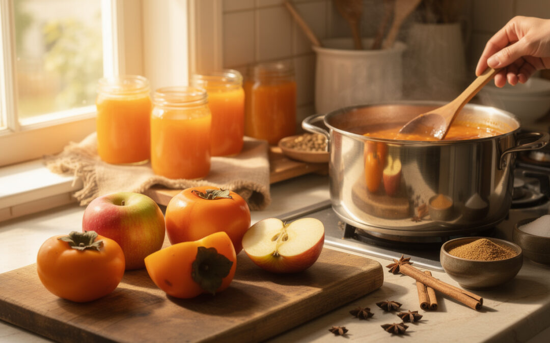 Comment préparer une délicieuse confiture de kaki et pommes à la maison