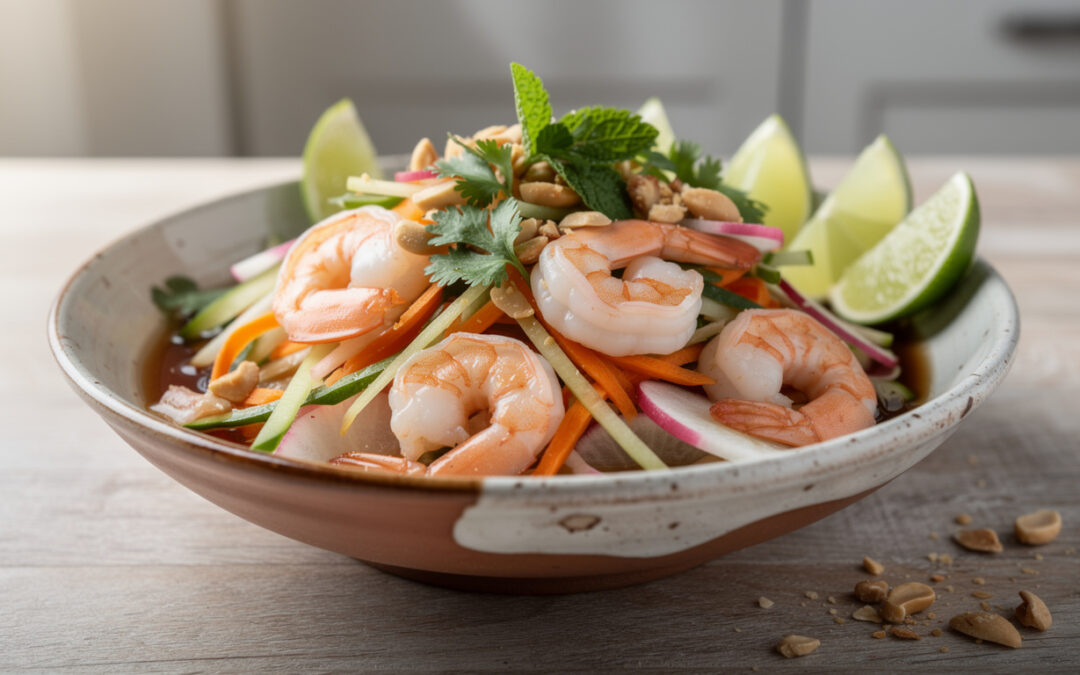 Salade vietnamienne aux crevettes : recette fraîche et facile à préparer