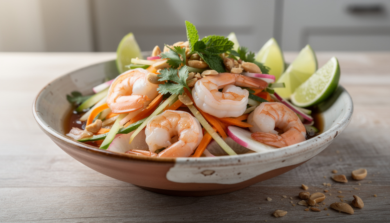 Salade vietnamienne aux crevettes : recette fraîche et facile à préparer découvrez notre recette de salade vietnamienne aux crevettes, un plat frais et léger, simple à préparer pour un repas savoureux et exotique.