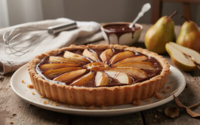 Tarte poire chocolat selon la recette de cyril lignac : un dessert gourmand et facile