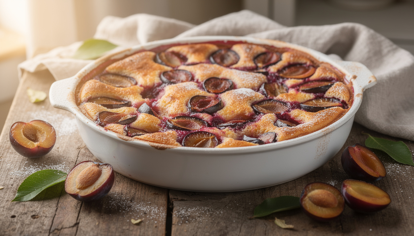 découvrez notre recette facile et gourmande de clafoutis aux prunes, parfaite pour savourer les saveurs de l'été en toute simplicité.