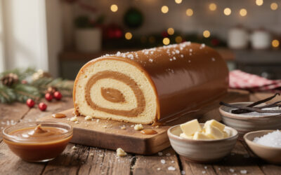 Découvrez la recette facile de la bûche vanille caramel beurre salé