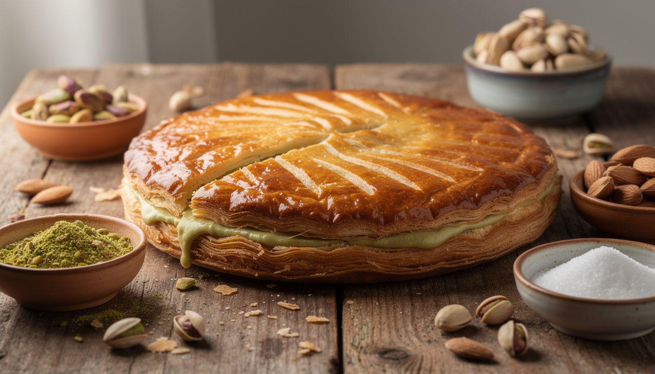 découvrez notre recette facile de galette des rois à la frangipane et pistache, parfaite pour épater vos invités avec une touche gourmande et originale.