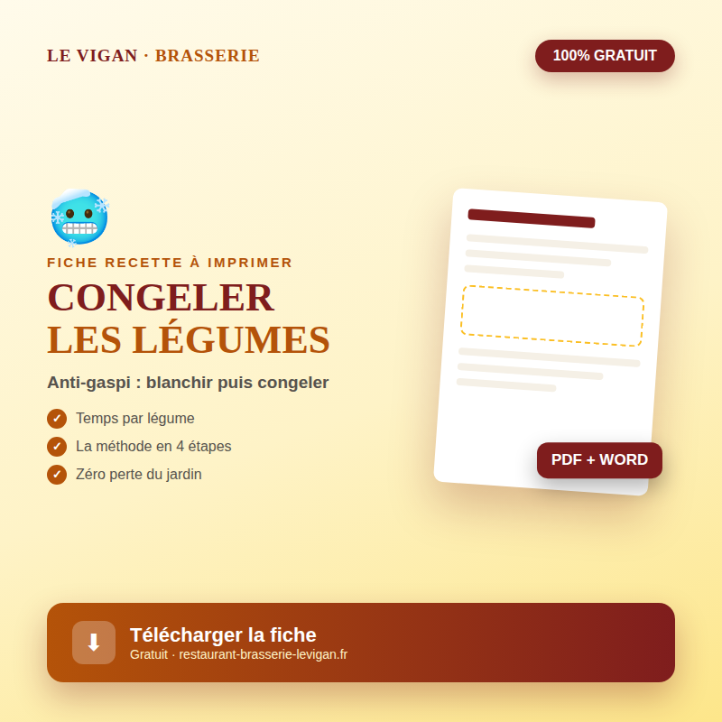 Fiche technique congeler les légumes du jardin