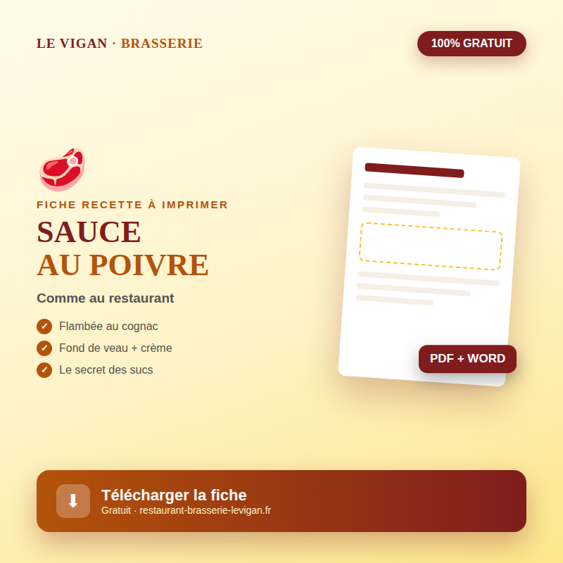 Fiche recette sauce au poivre comme au restaurant