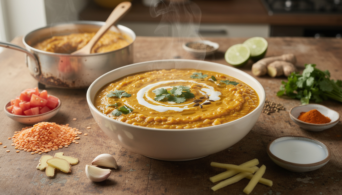 découvrez comment préparer un dahl de lentilles corail savoureux et rapide, avec des épices parfumées et des ingrédients simples.
